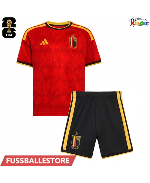Günstige Belgien Michy Batshuayi #23 Heimtrikotsatz Kinder WM 2026 Kurzarm (+ Kurze Hosen)